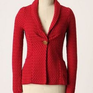 Red Charlie and Robin cardigan